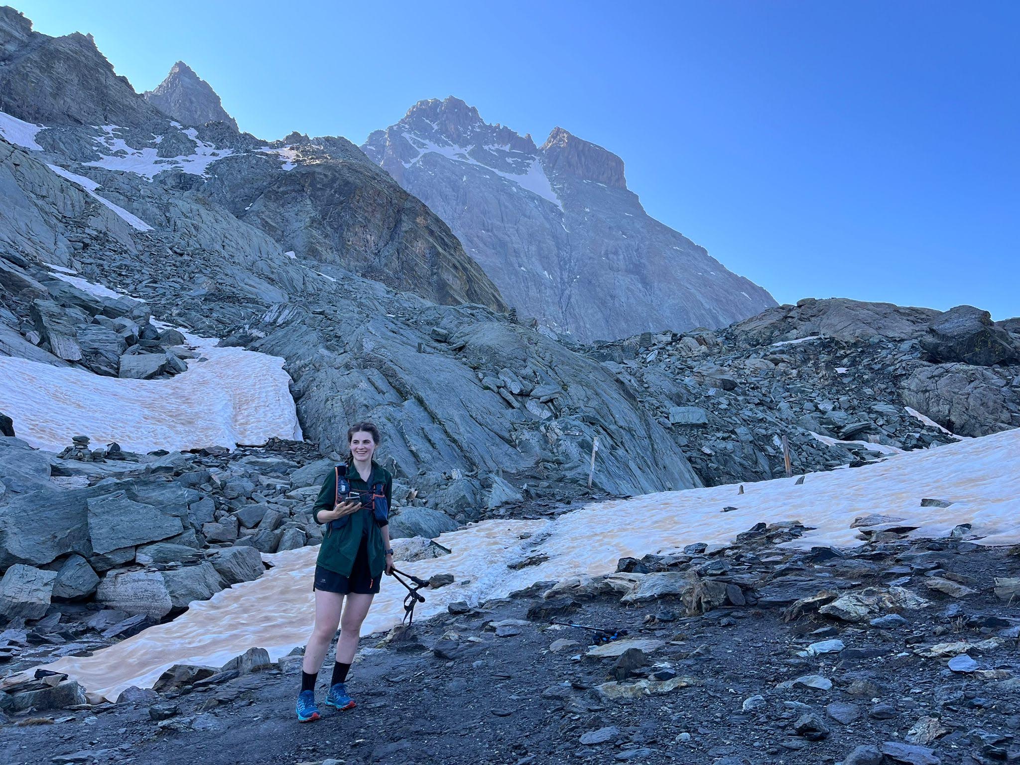 Anna on the trail below Monviso